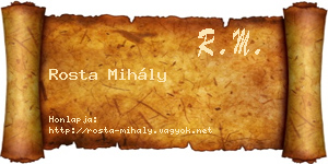 Rosta Mihály névjegykártya